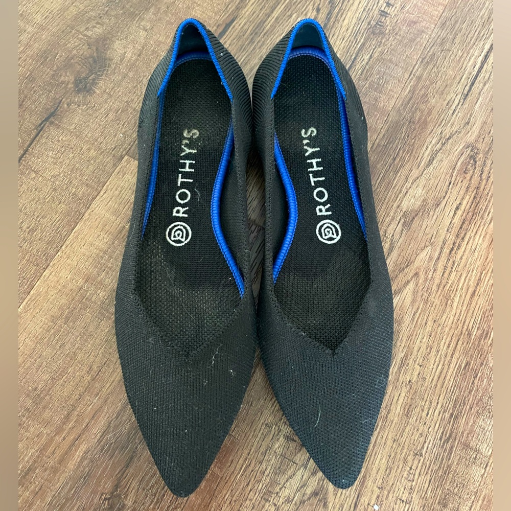 Rothy’s The Point Black Flats size 9